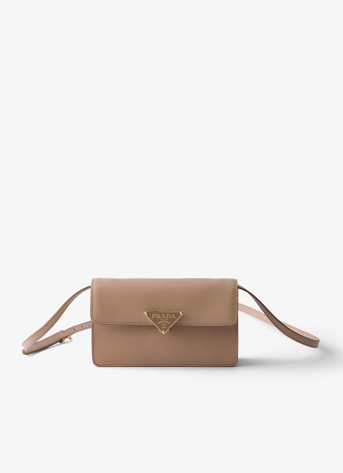 Prada Crossbodytas van kalfsleer - voorkant lichtbruin