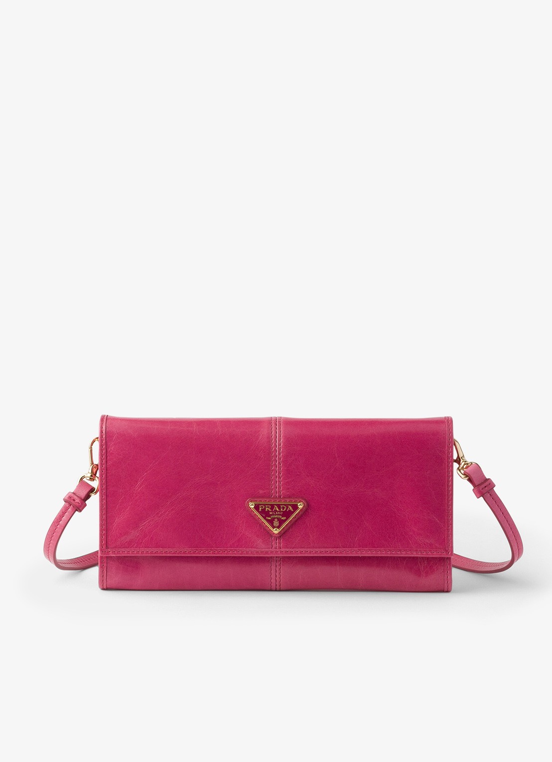 Prada Crossbodytas van kalfsleer - voorkant roze