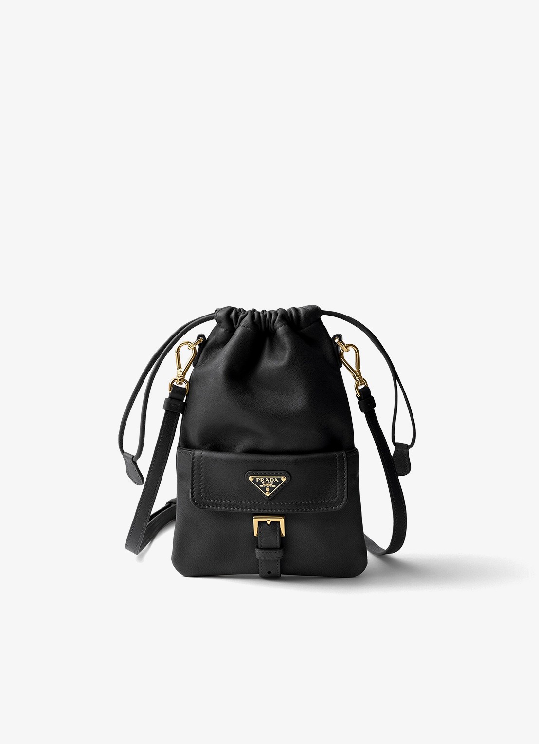 Prada Crossbodytas van lamsleer - voorkant 3 zwart