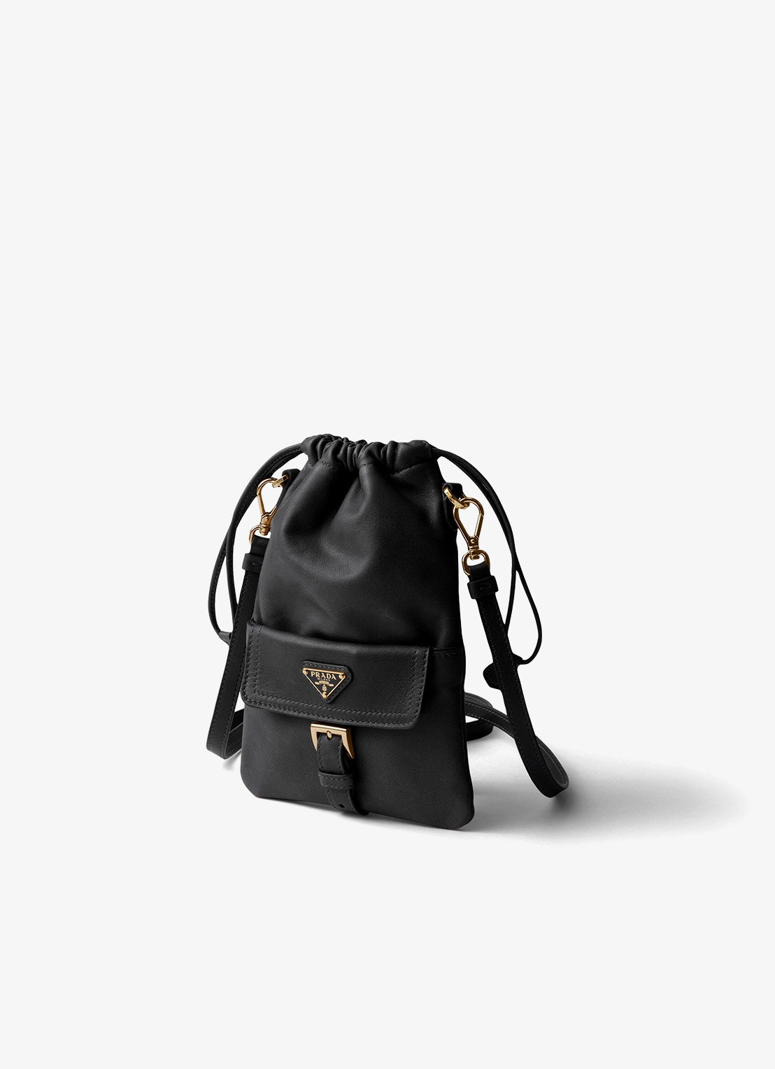 Prada Crossbodytas van lamsleer - voorkant 4 zwart