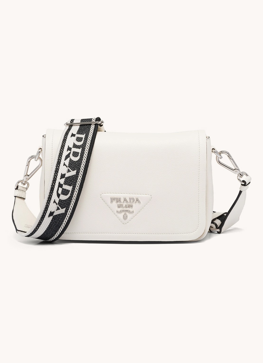 Prada Crossbodytas van leer - voorkant 6 wit
