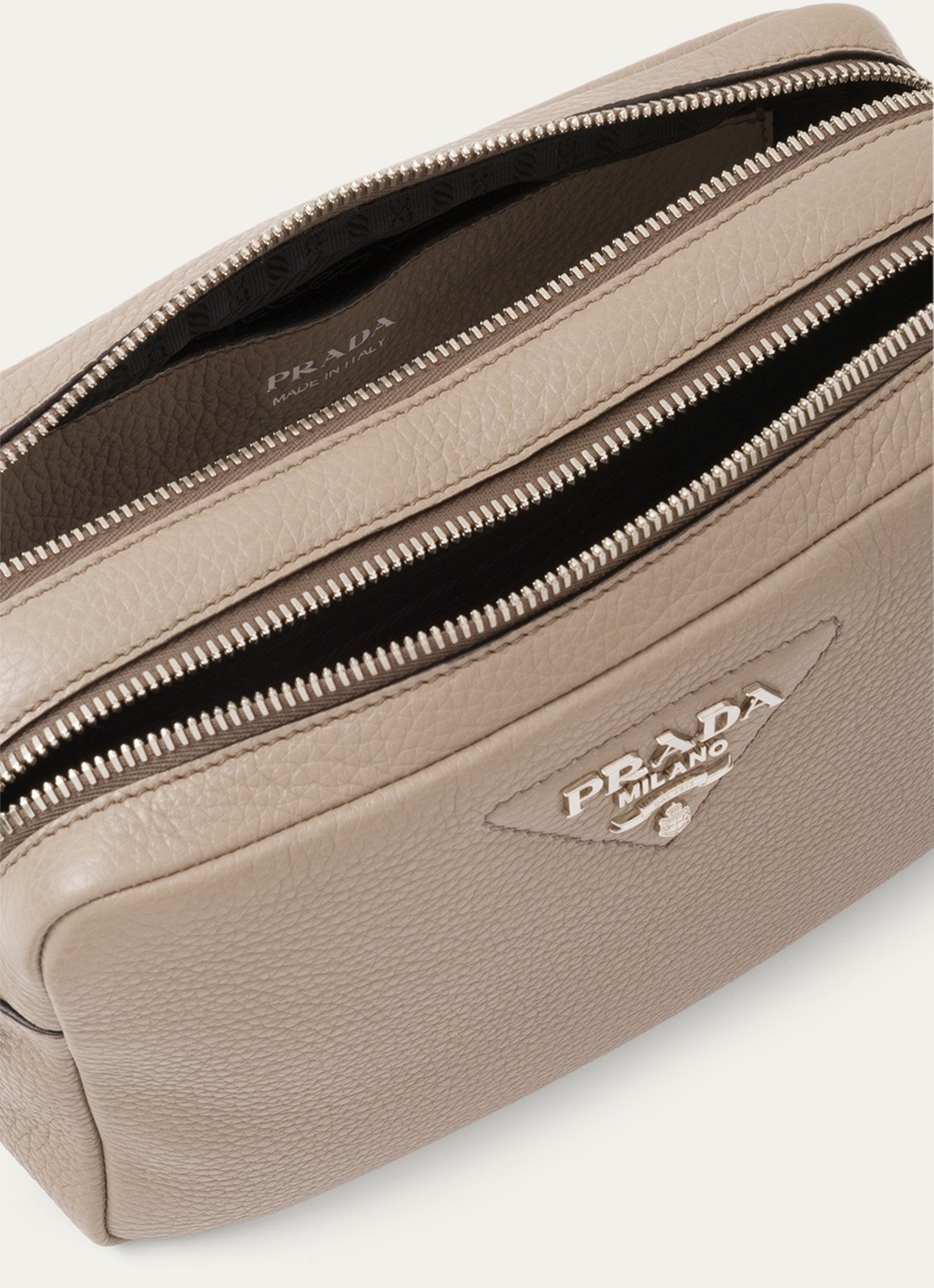 Prada Crossbodytas van leer - detail 3 donkergrijs