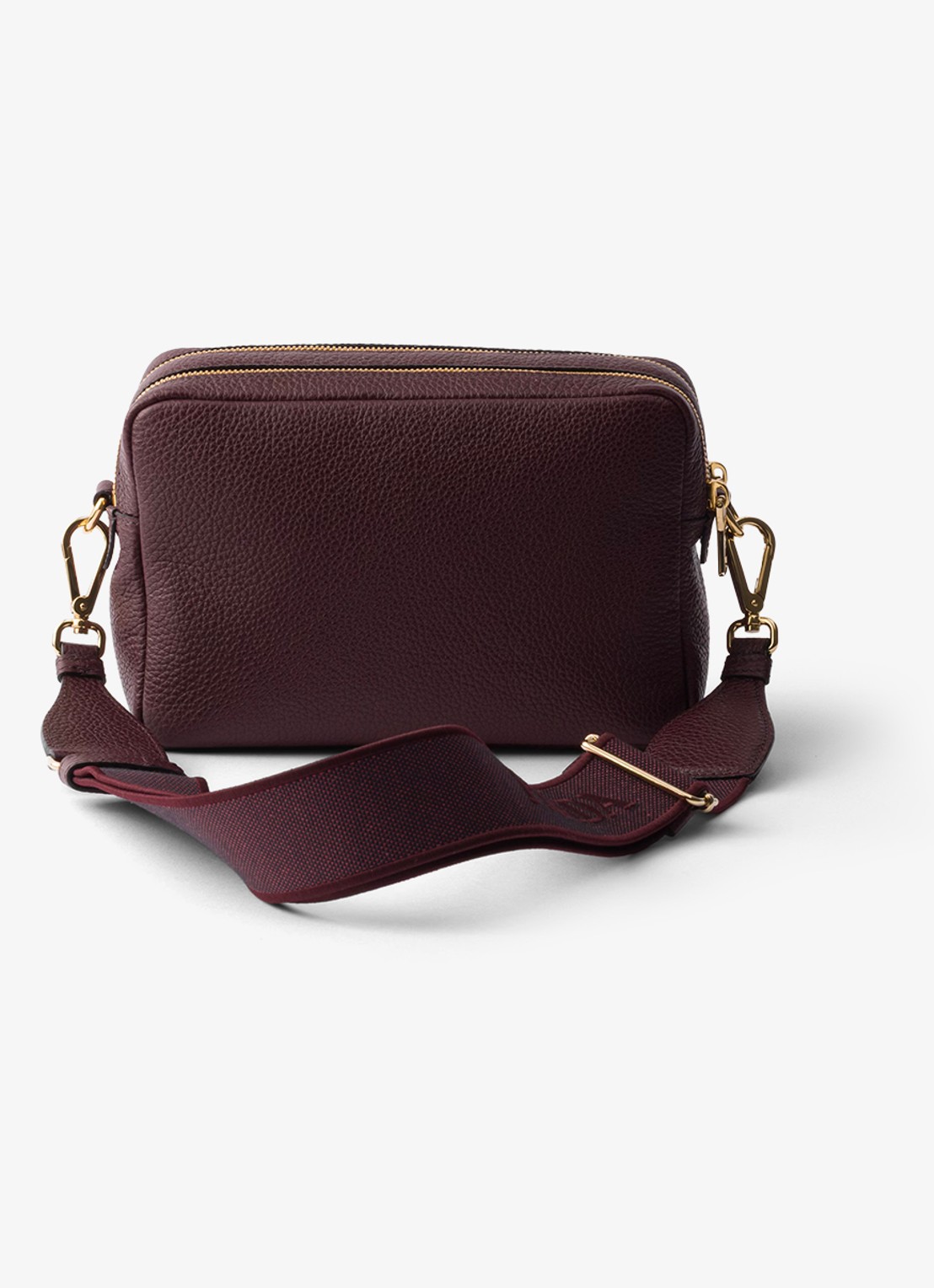 Prada Crossbodytas van leer - achterkant bordeauxrood