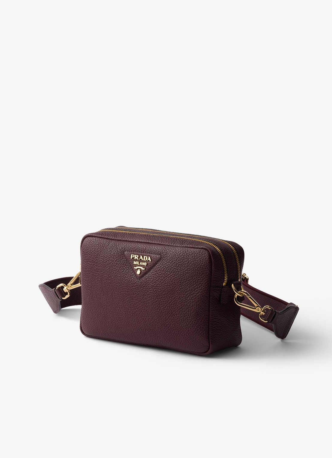 Prada Crossbodytas van leer - voorkant 6 bordeauxrood