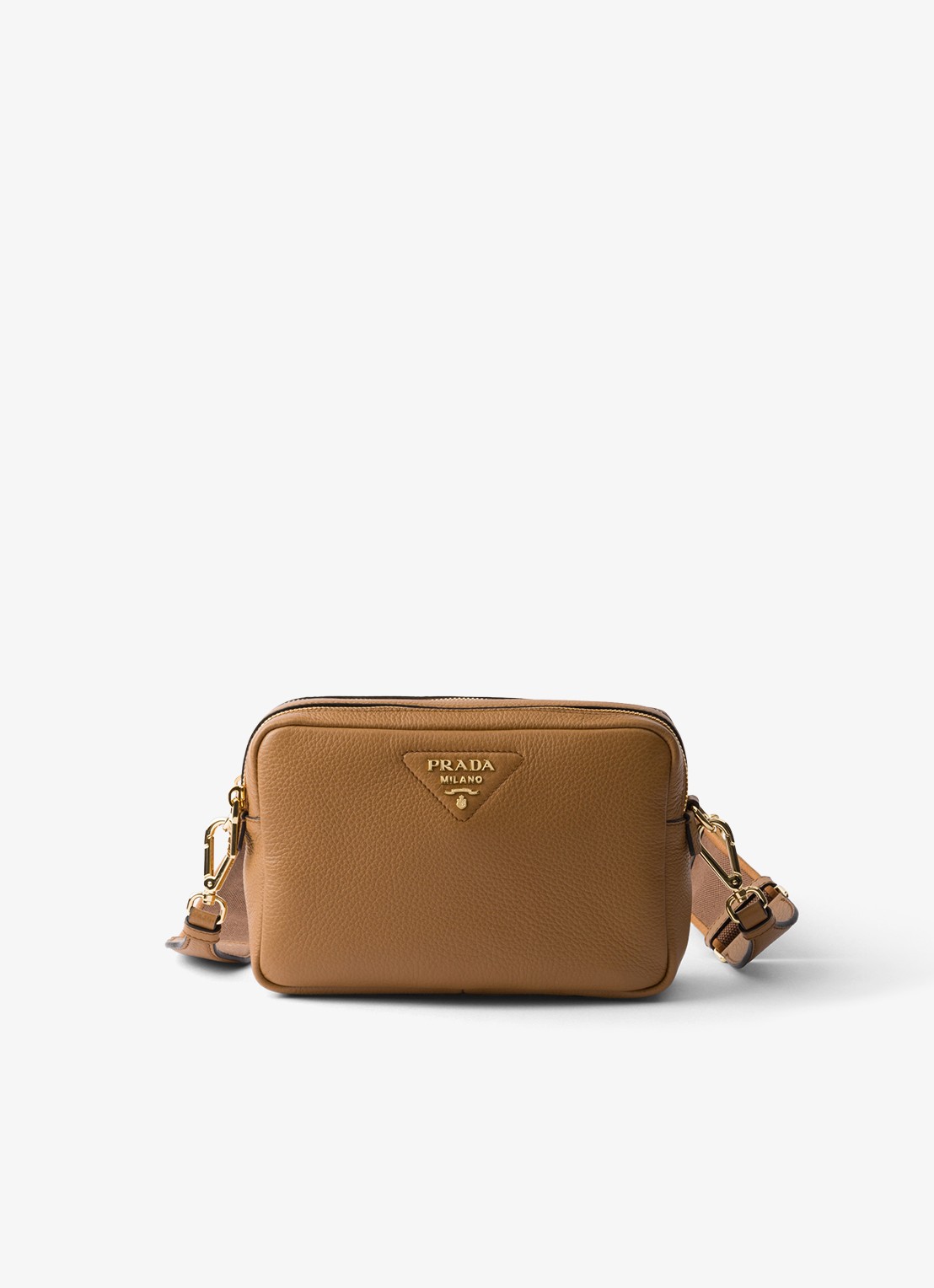 Prada Crossbodytas van leer - voorkant camel