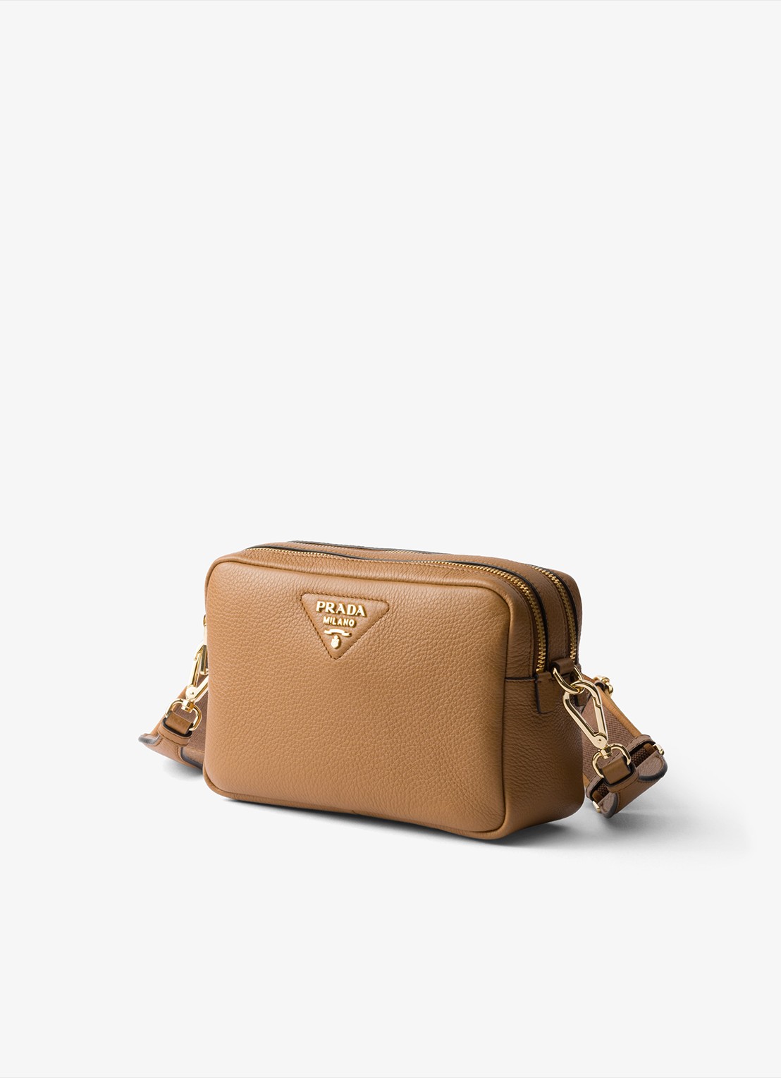 Prada Crossbodytas van leer - voorkant 2 camel
