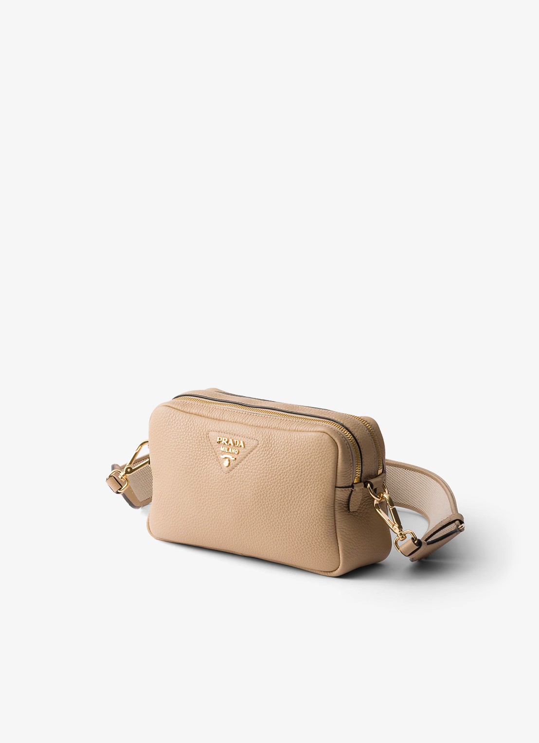 Prada Crossbodytas van leer - voorkant 2 beige