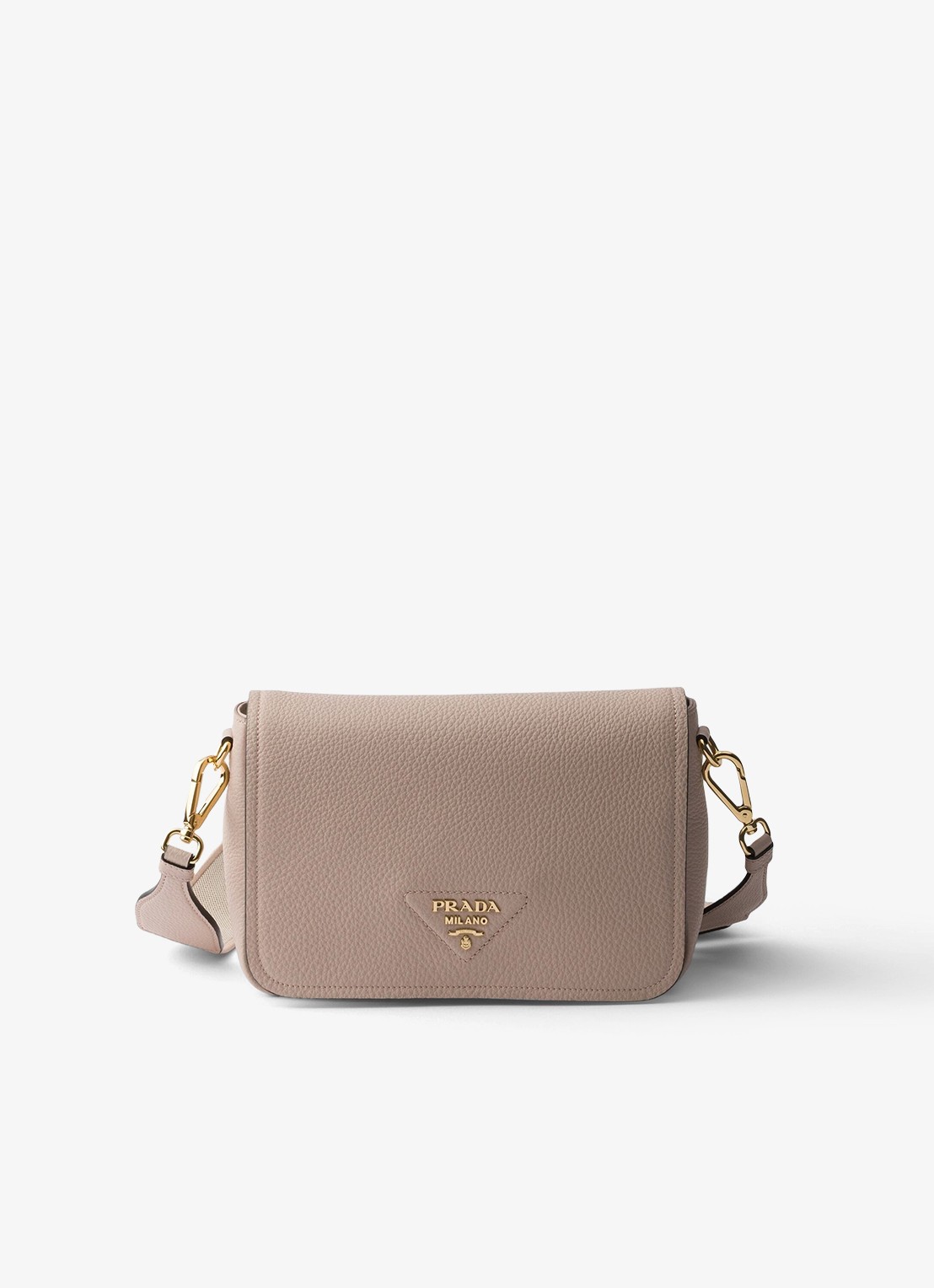 Prada Crossbodytas van leer - voorkant taupe