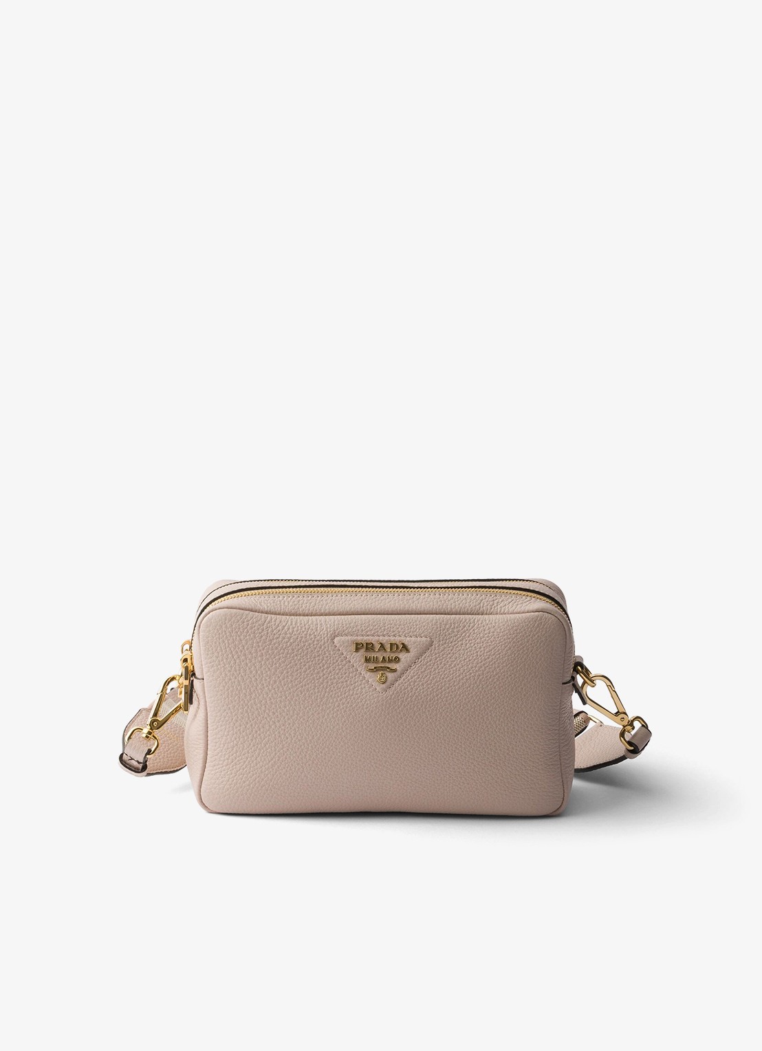 Prada Crossbodytas van leer - voorkant taupe