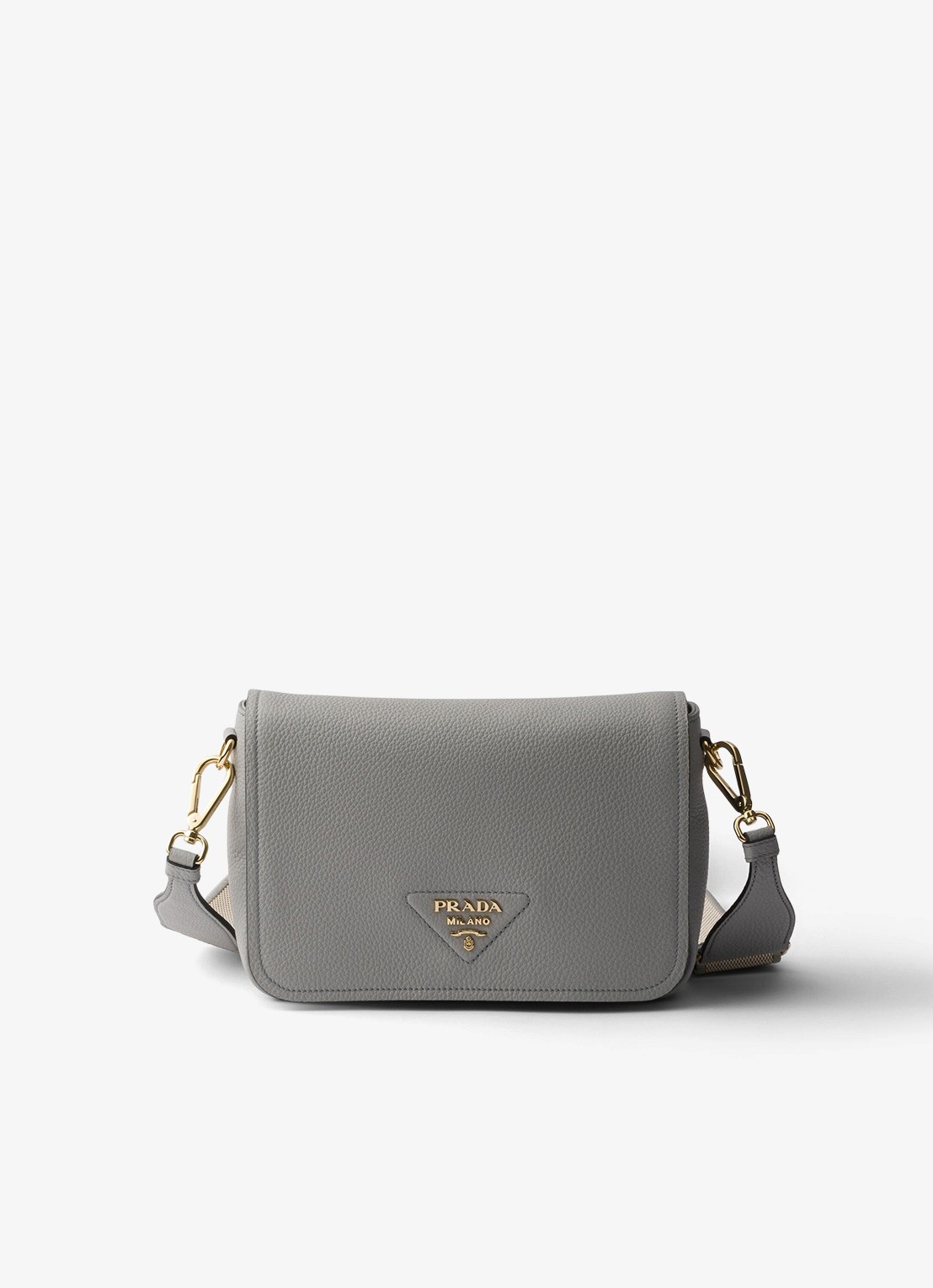 Prada Crossbodytas van leer - voorkant grijs
