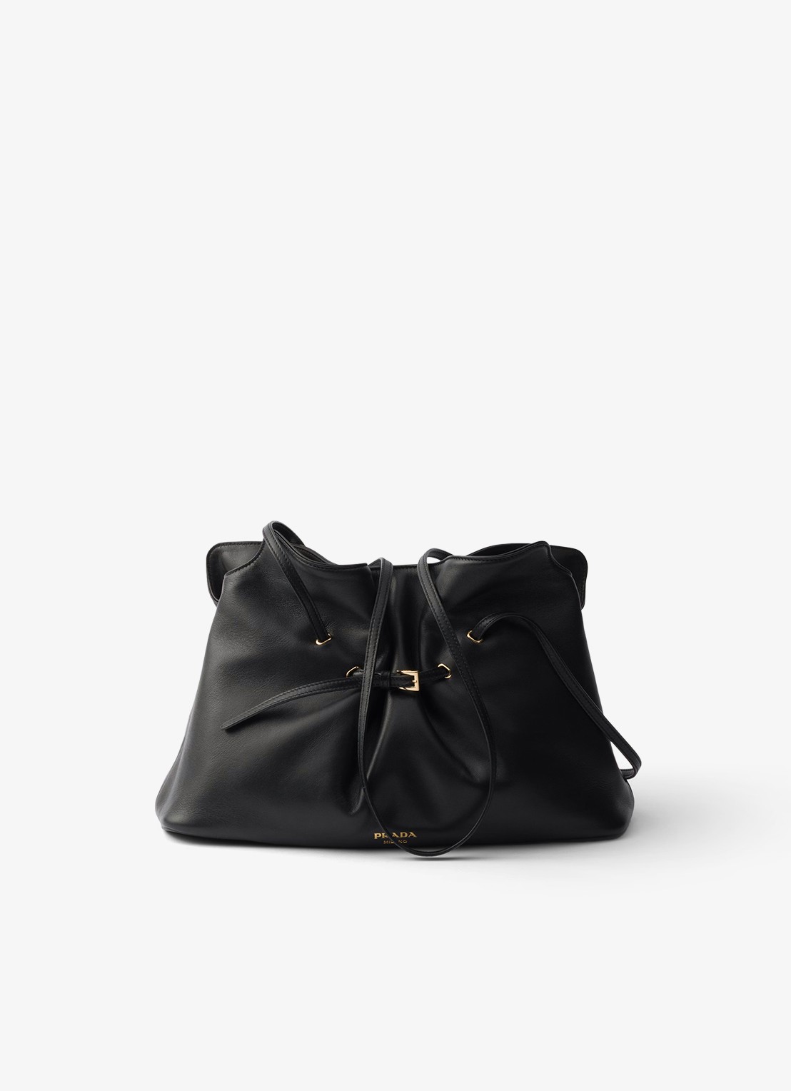 Prada Dada Large schoudertas van lamsleer - voorkant 2 zwart