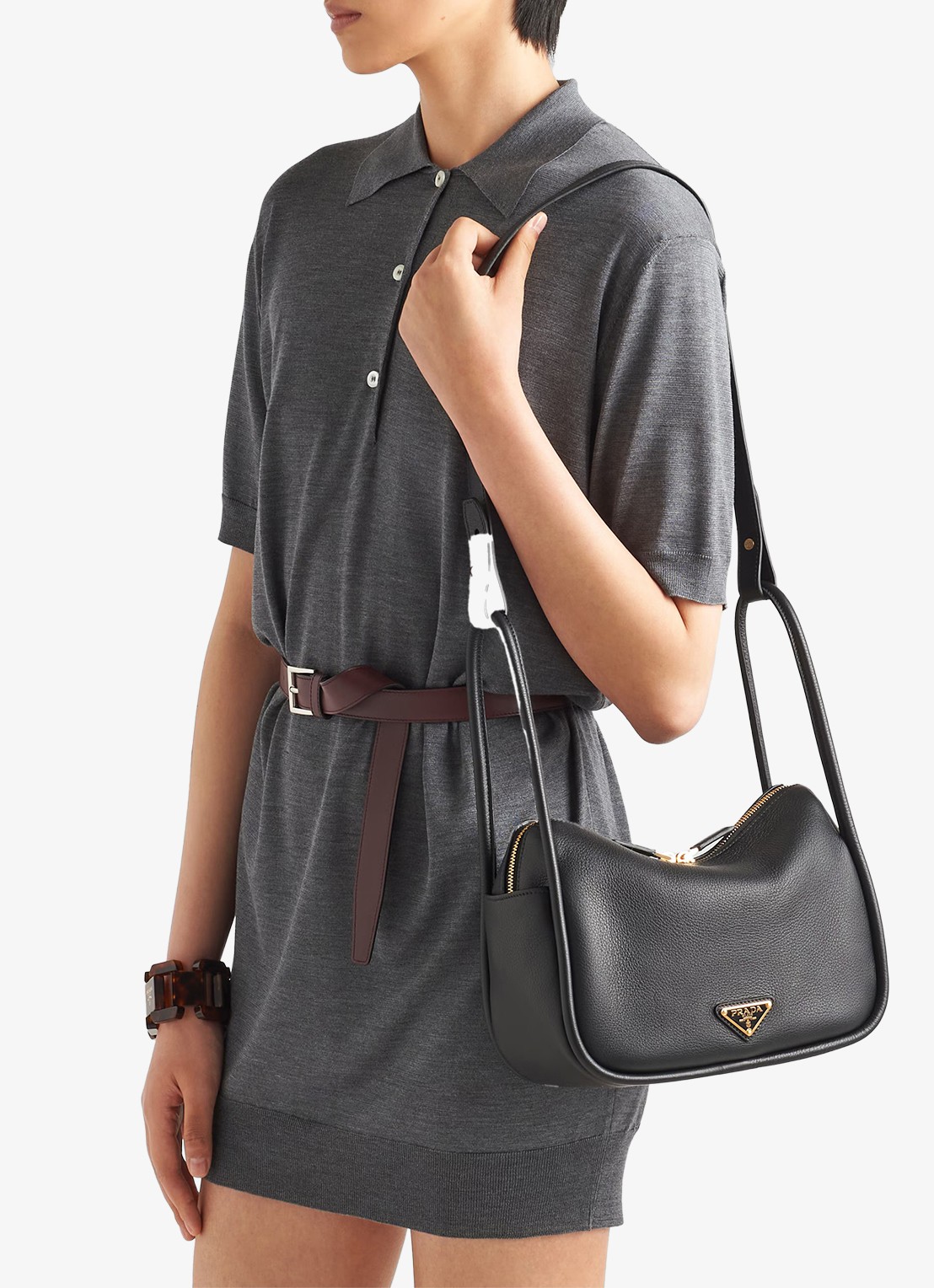 Prada Darling handtas van kalfsleer - voorkant 2 zwart