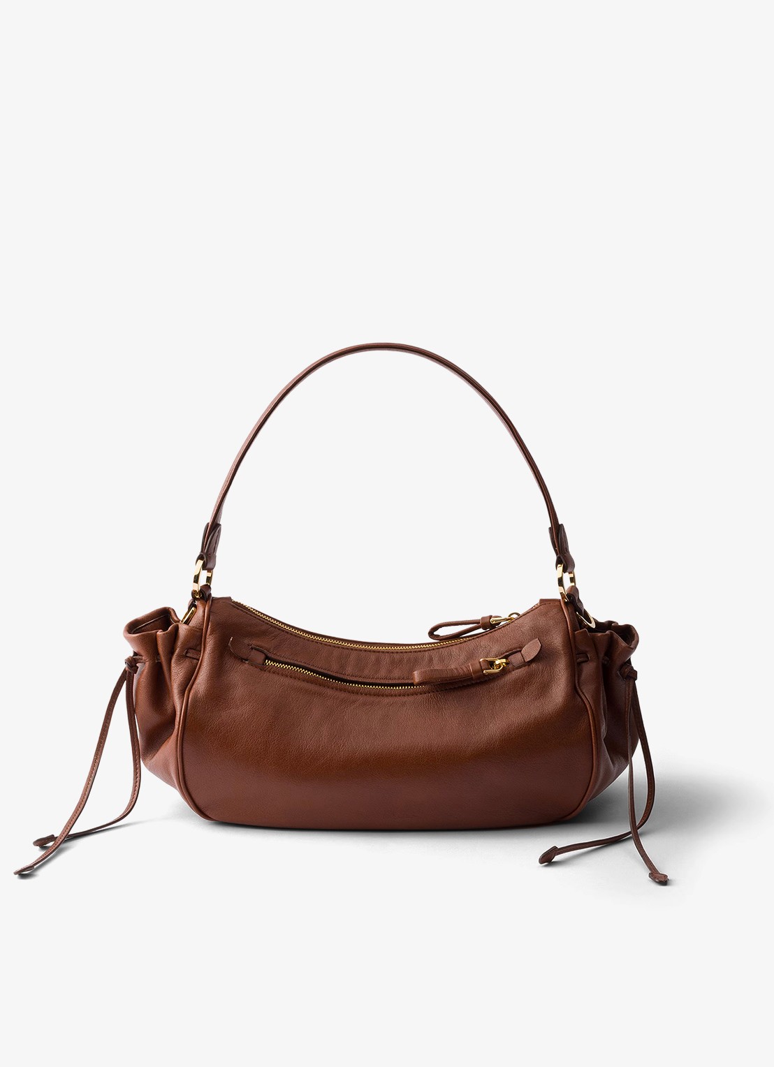 Prada Desiree Small schoudertas van kalfsleer - achterkant 6 bruin