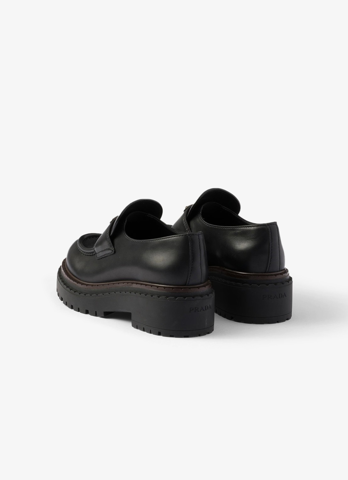 Prada Double Chocolate loafer van leer - detail 2 zwart