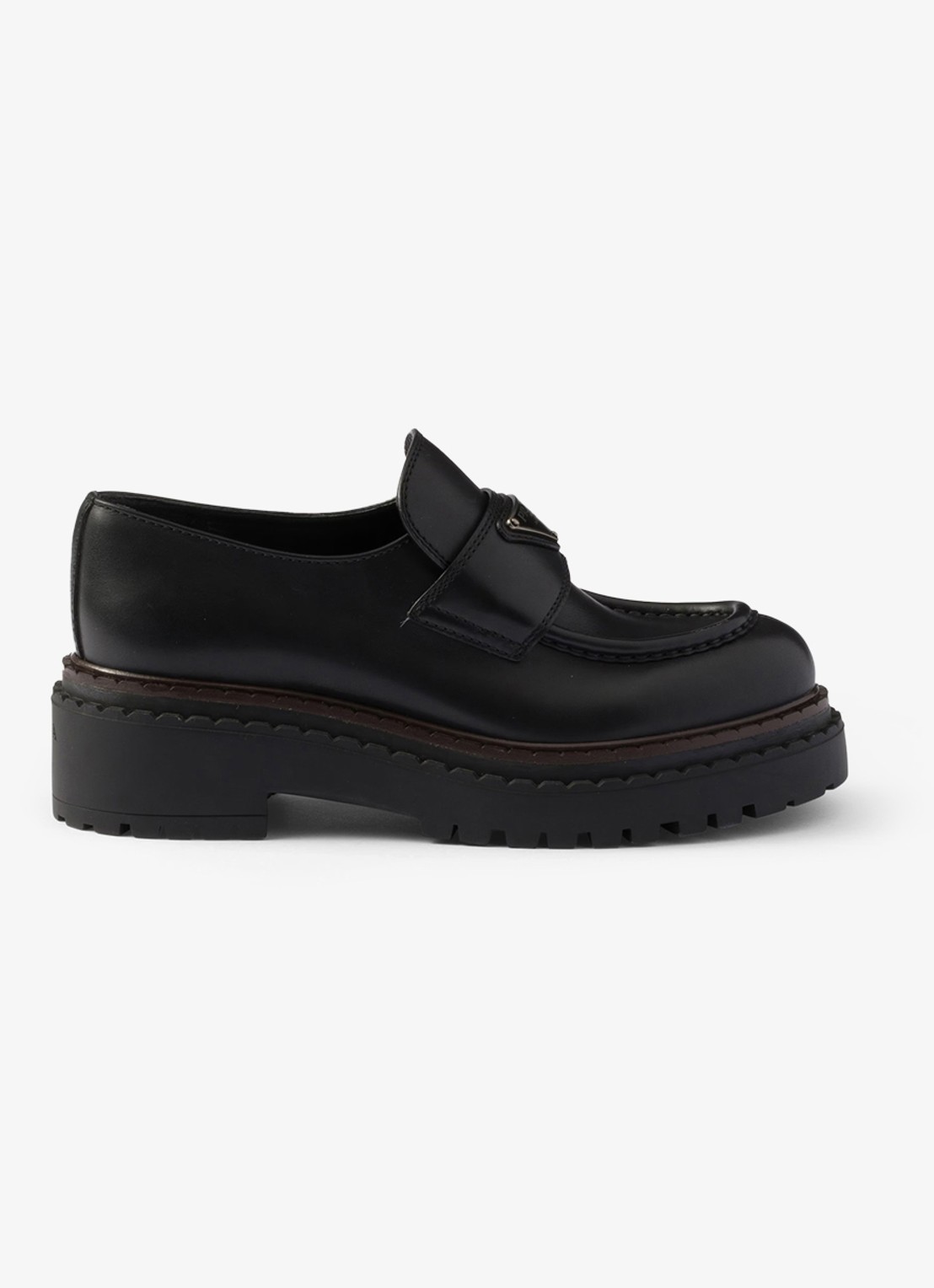 Prada Double Chocolate loafer van leer - voorkant 7 zwart