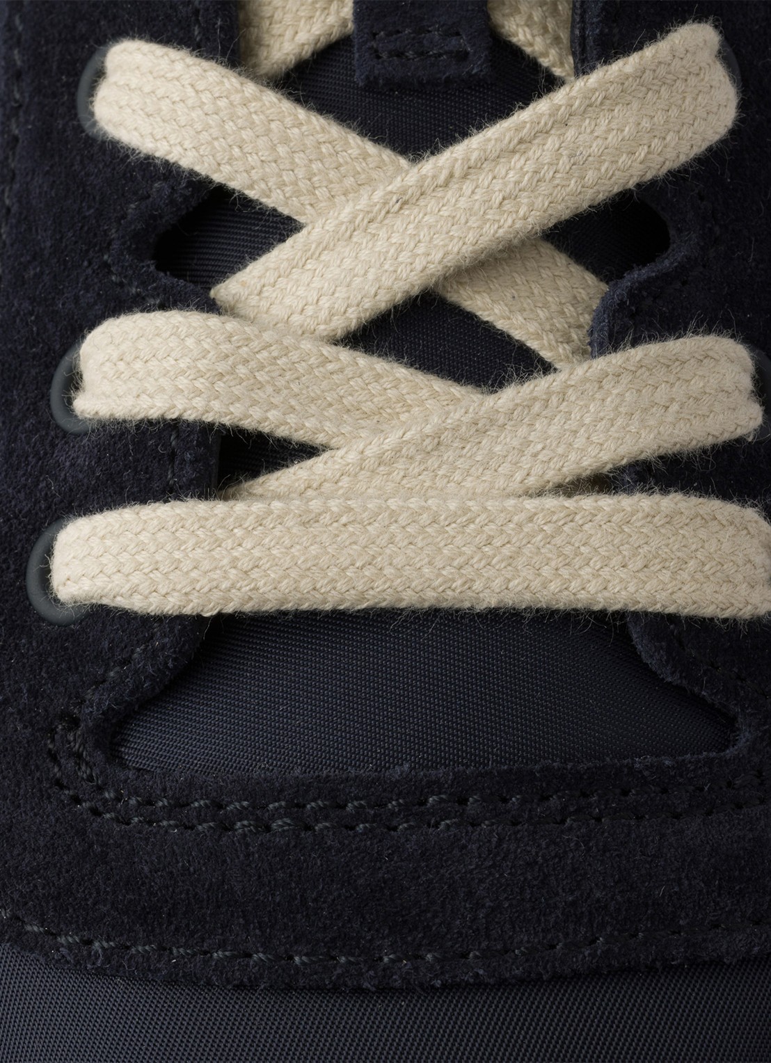 Prada Downtown Re-Nylon sneaker met suède details - detail 2 donkerblauw