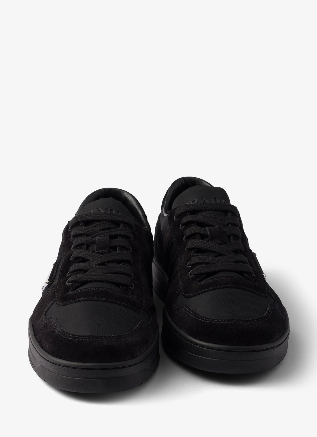 Prada Downtown Re-Nylon sneaker met suède details - detail 5 zwart