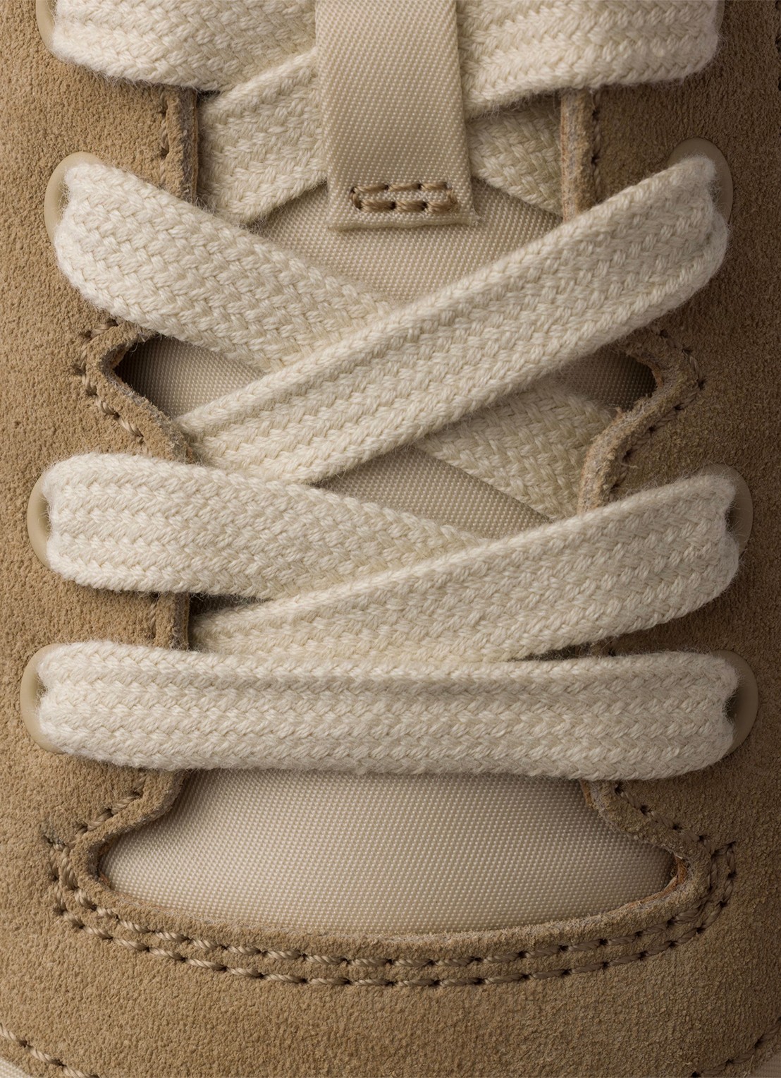 Prada Downtown Re-Nylon sneaker met suède details - detail 6 beige