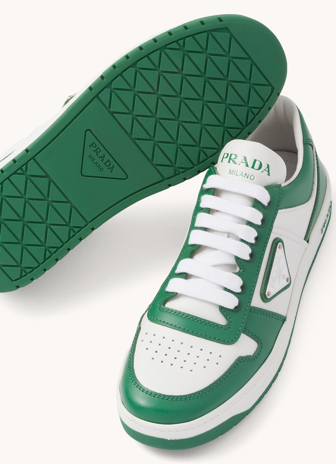 Prada Downtown sneaker van leer - detail 6 groen