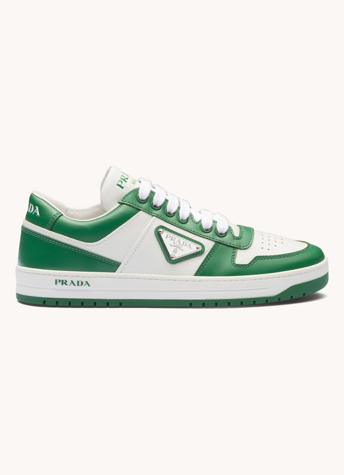 Prada Downtown sneaker van leer - voorkant 2 groen
