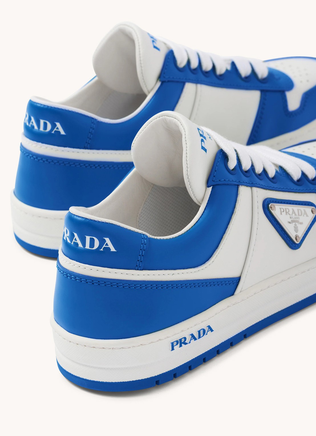 Prada Downtown sneaker van leer - detail 3 blauw