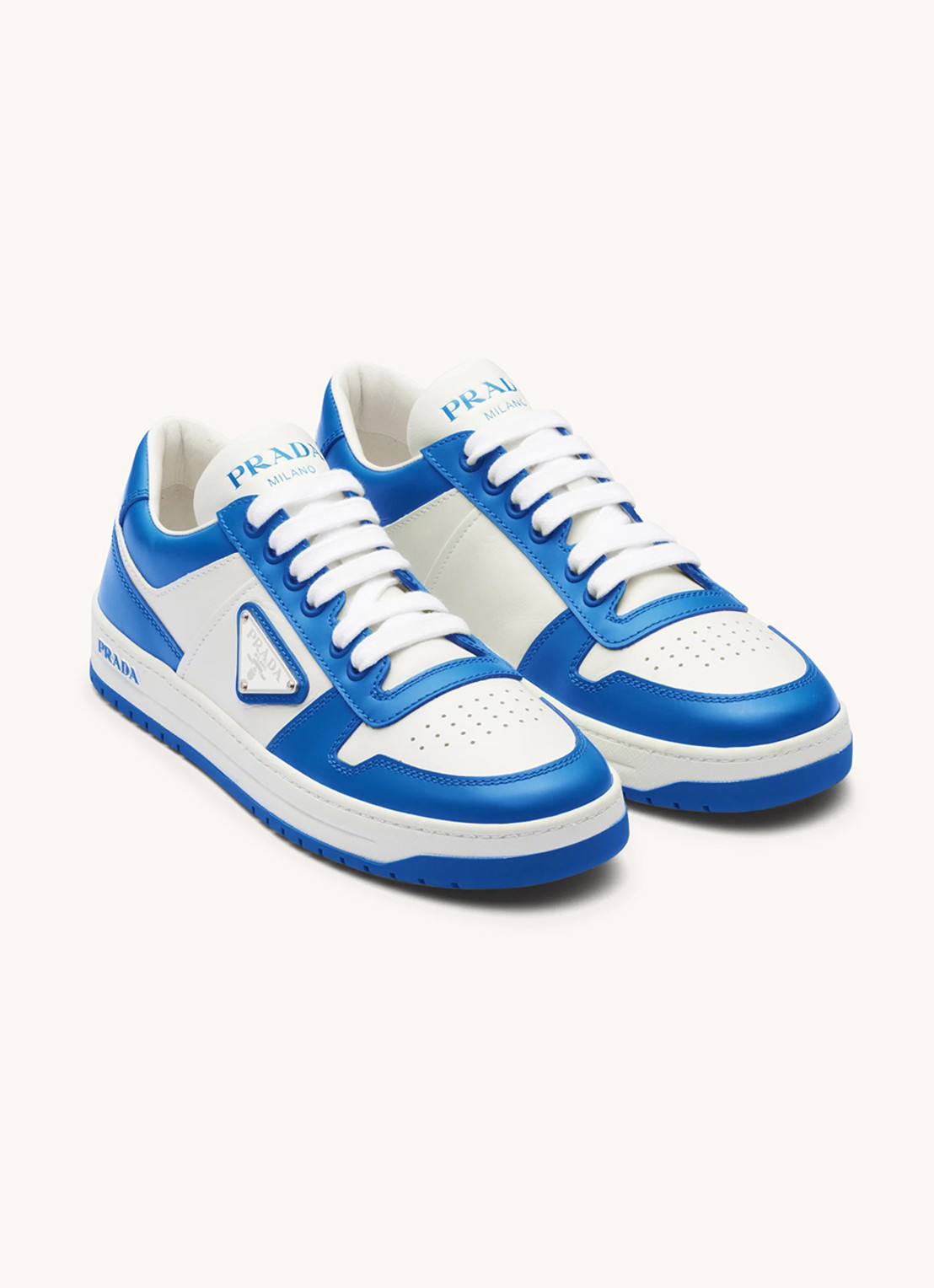 Prada Downtown sneaker van leer - voorkant 4 blauw