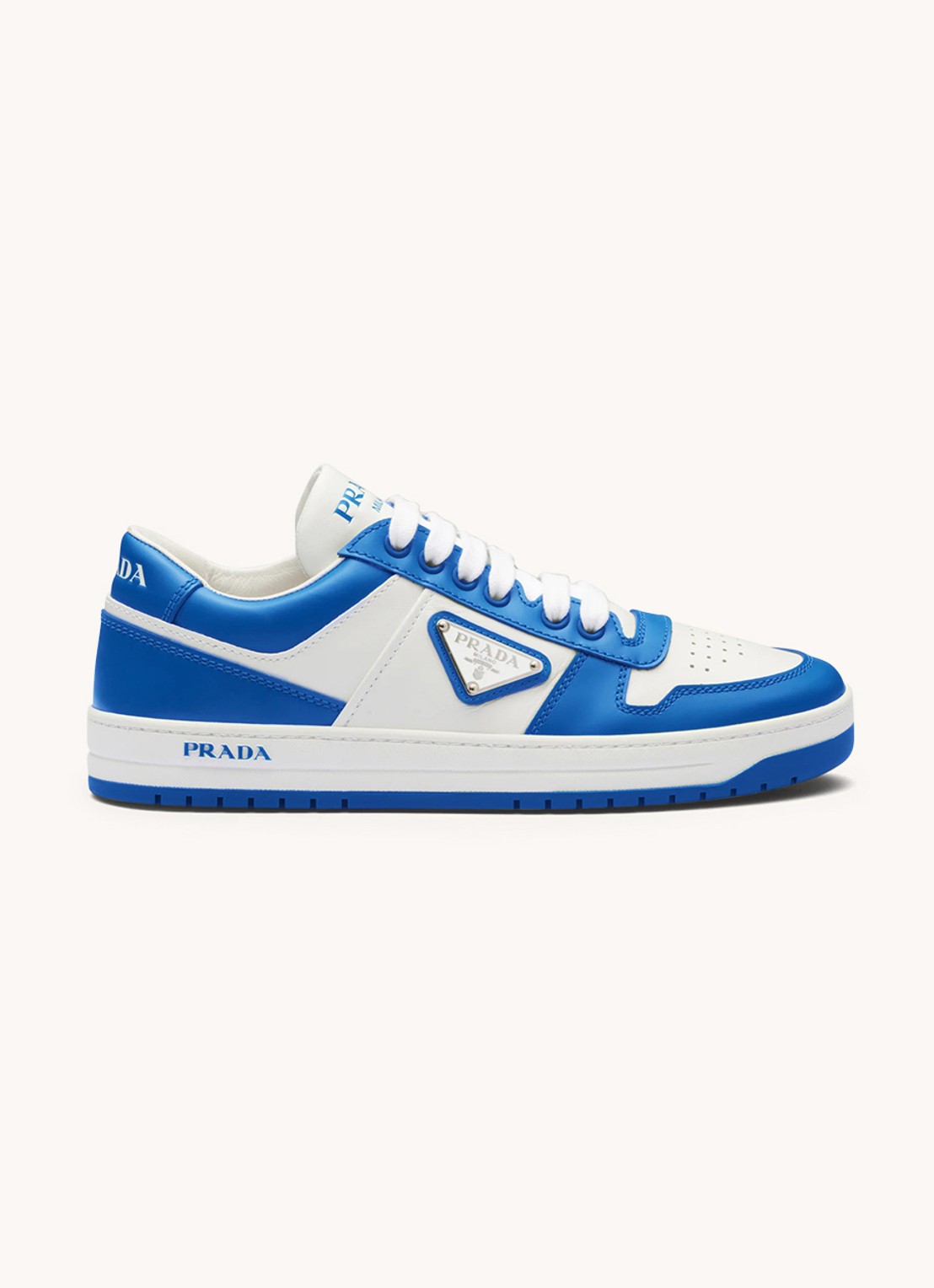 Prada Downtown sneaker van leer - voorkant 5 blauw