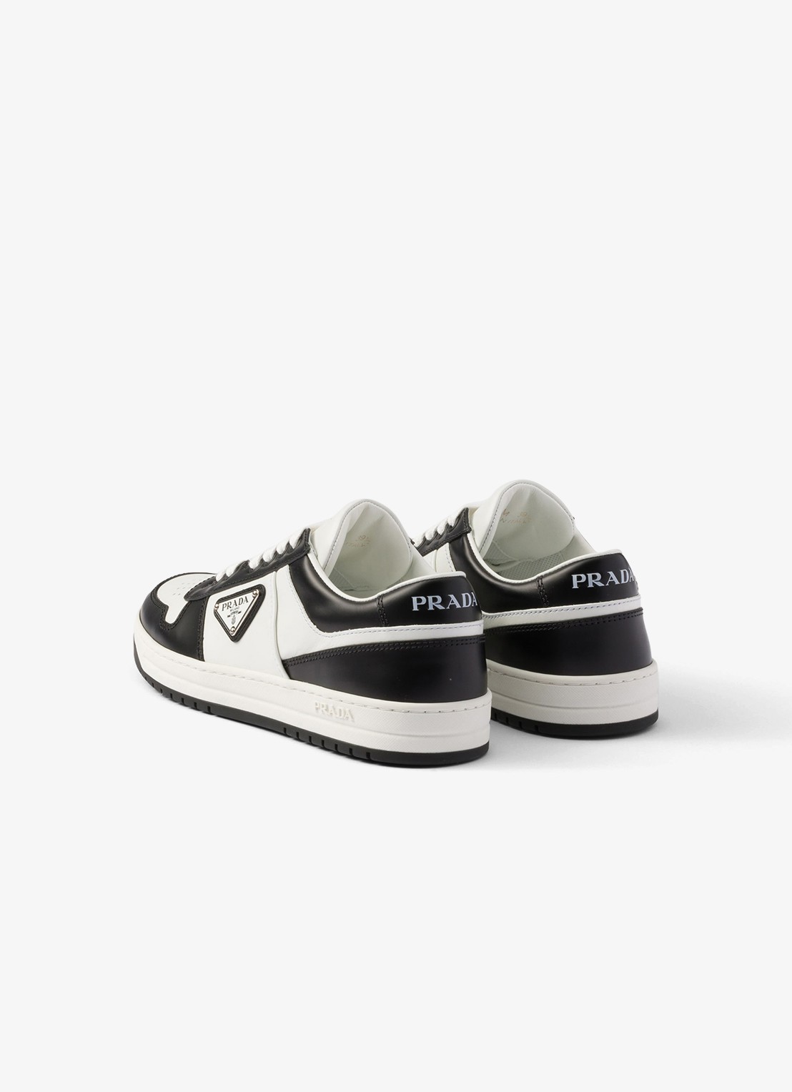 Prada Downtown sneaker van leer - achterkant 7 zwart