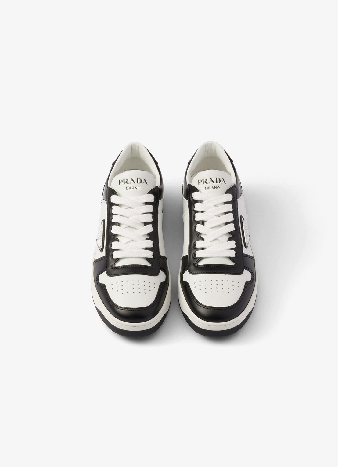 Prada Downtown sneaker van leer - detail 3 zwart