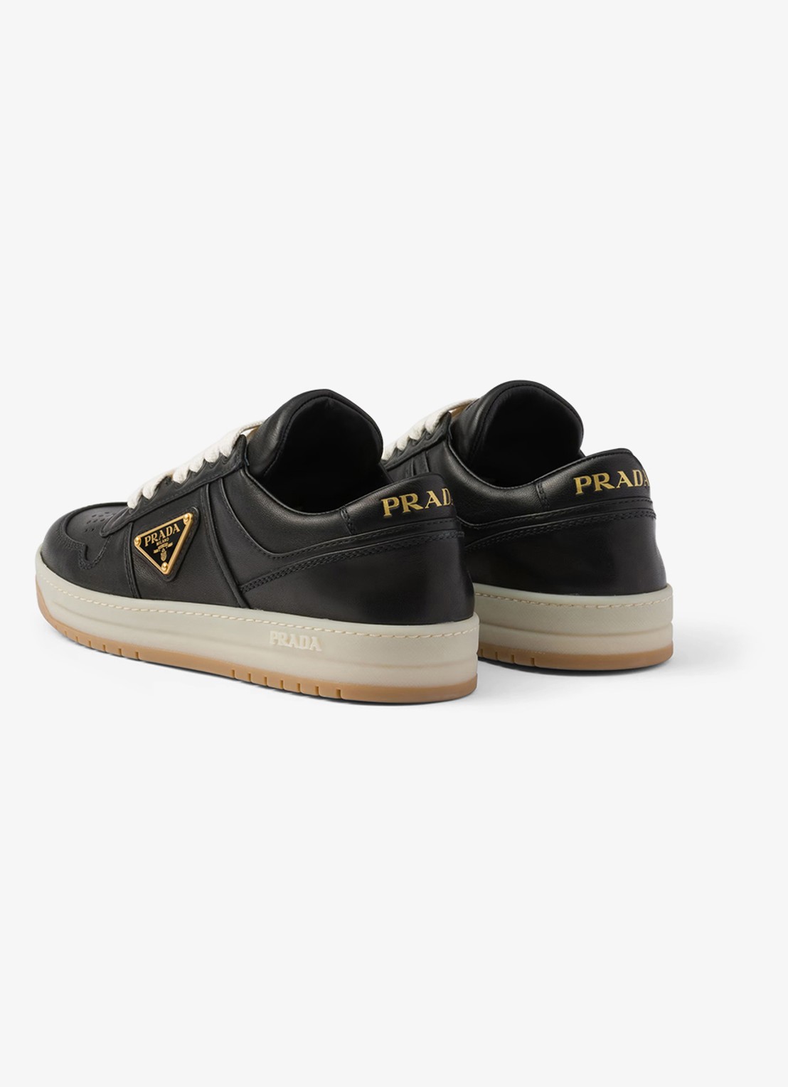 Prada Downtown sneaker van leer  - detail 4 zwart