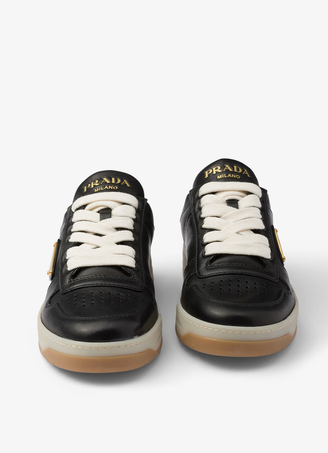 Prada Downtown sneaker van leer  - detail 5 zwart