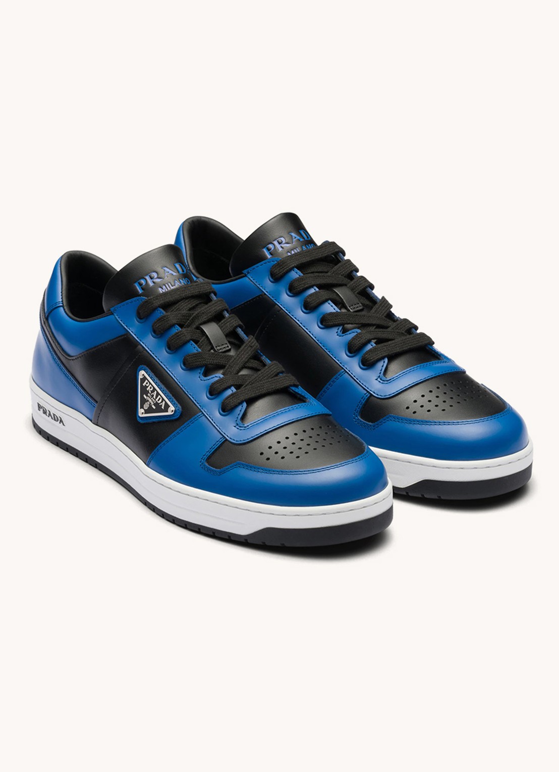 Prada Downtown sneaker van leer - voorkant 2 blauw