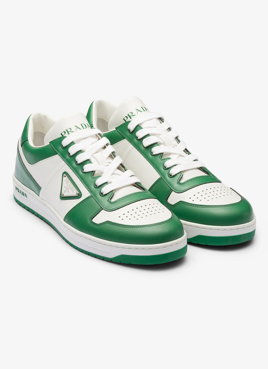 Prada Downtown sneaker van leer - voorkant 2 groen