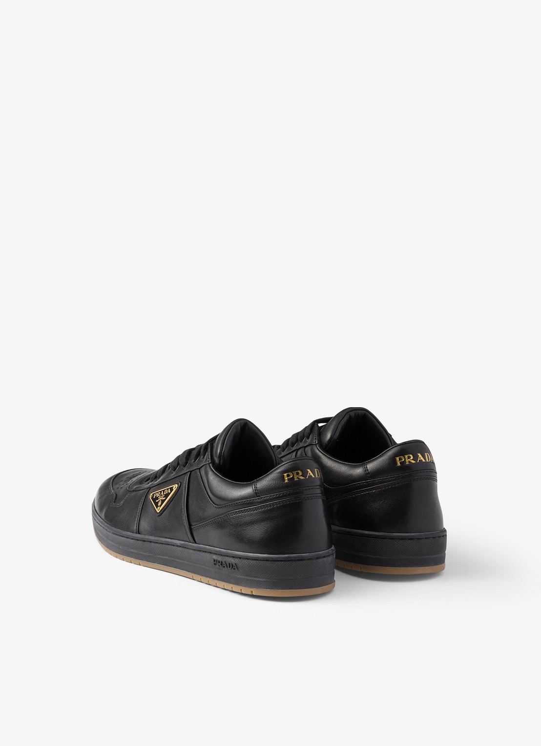 Prada Downtown sneaker van leer - achterkant 3 zwart
