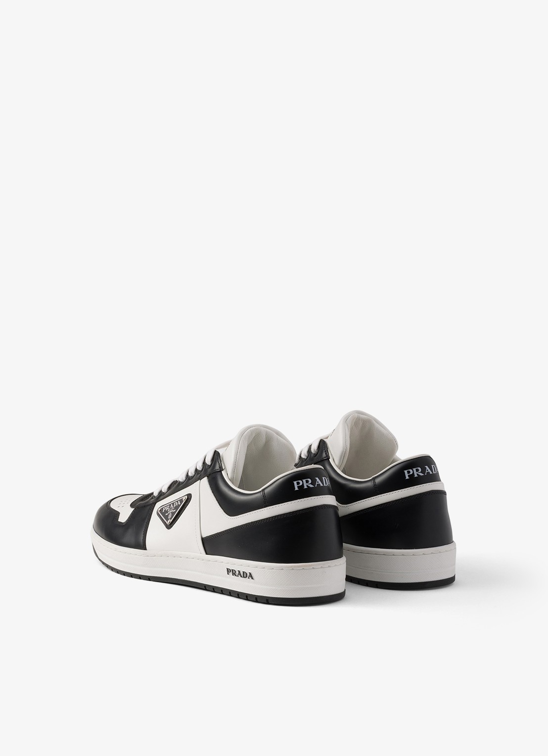 Prada Downtown sneaker van leer - achterkant zwart