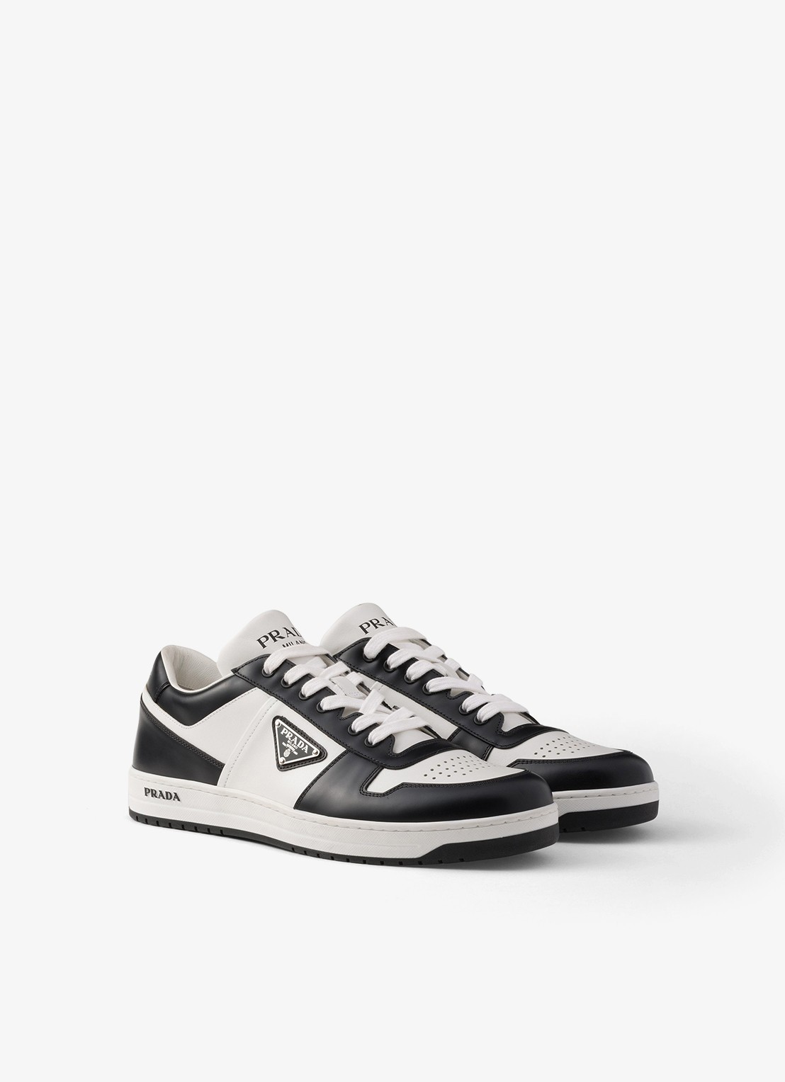 Prada Downtown sneaker van leer - detail 2 zwart