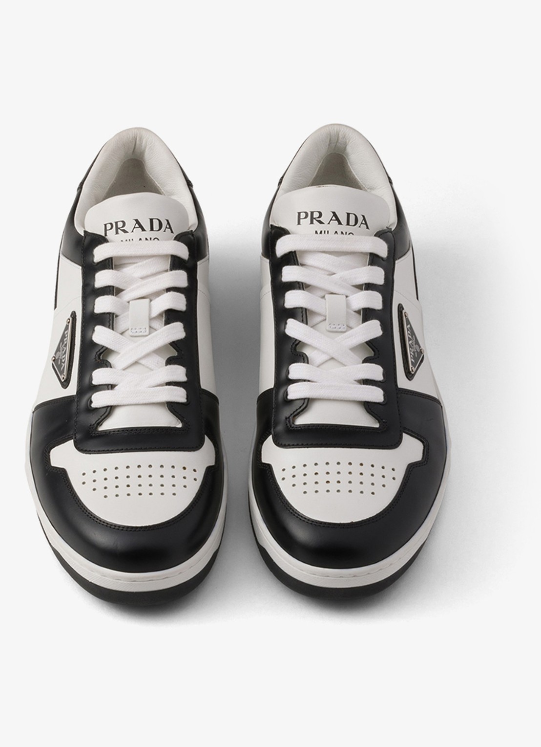 Prada Downtown sneaker van leer - detail 3 zwart