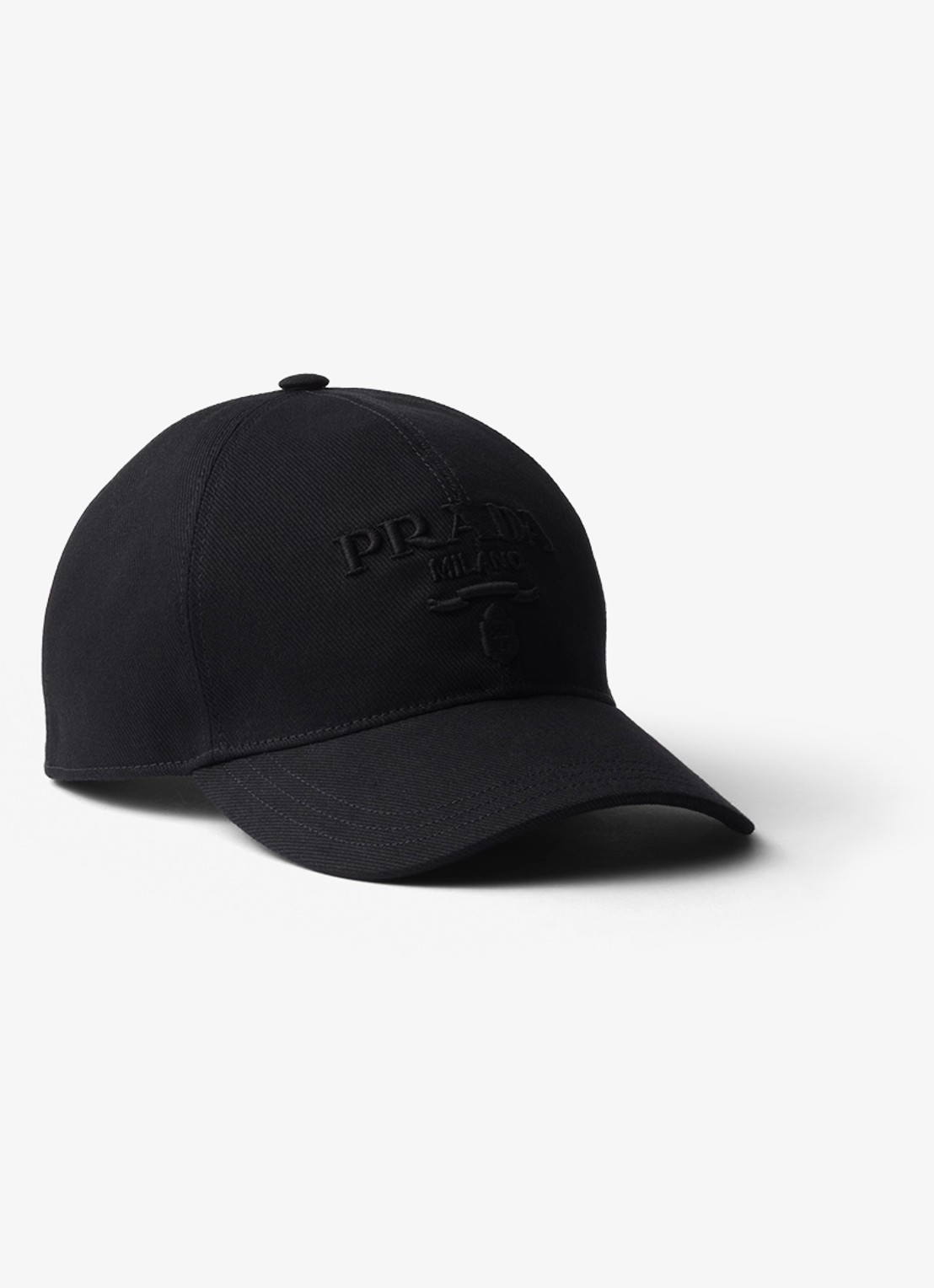 Prada Drill baseball pet met logo - voorkant 3 zwart