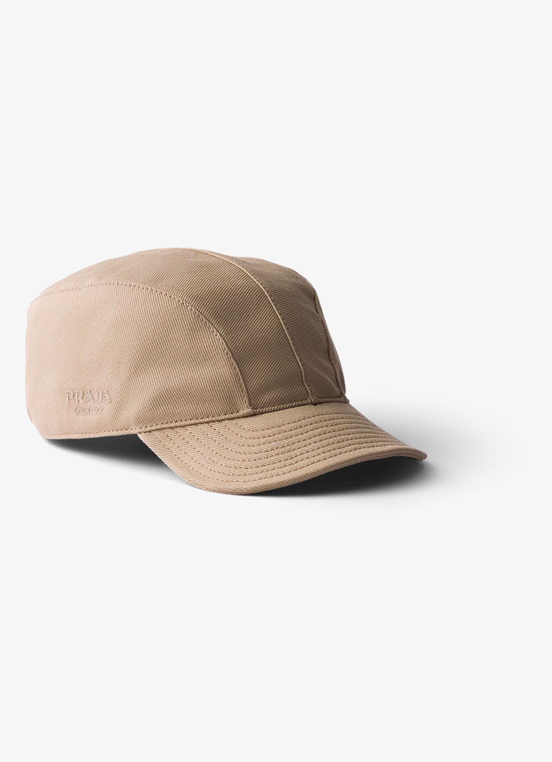 Prada Drill baseball pet met logoborduring - voorkant 2 beige