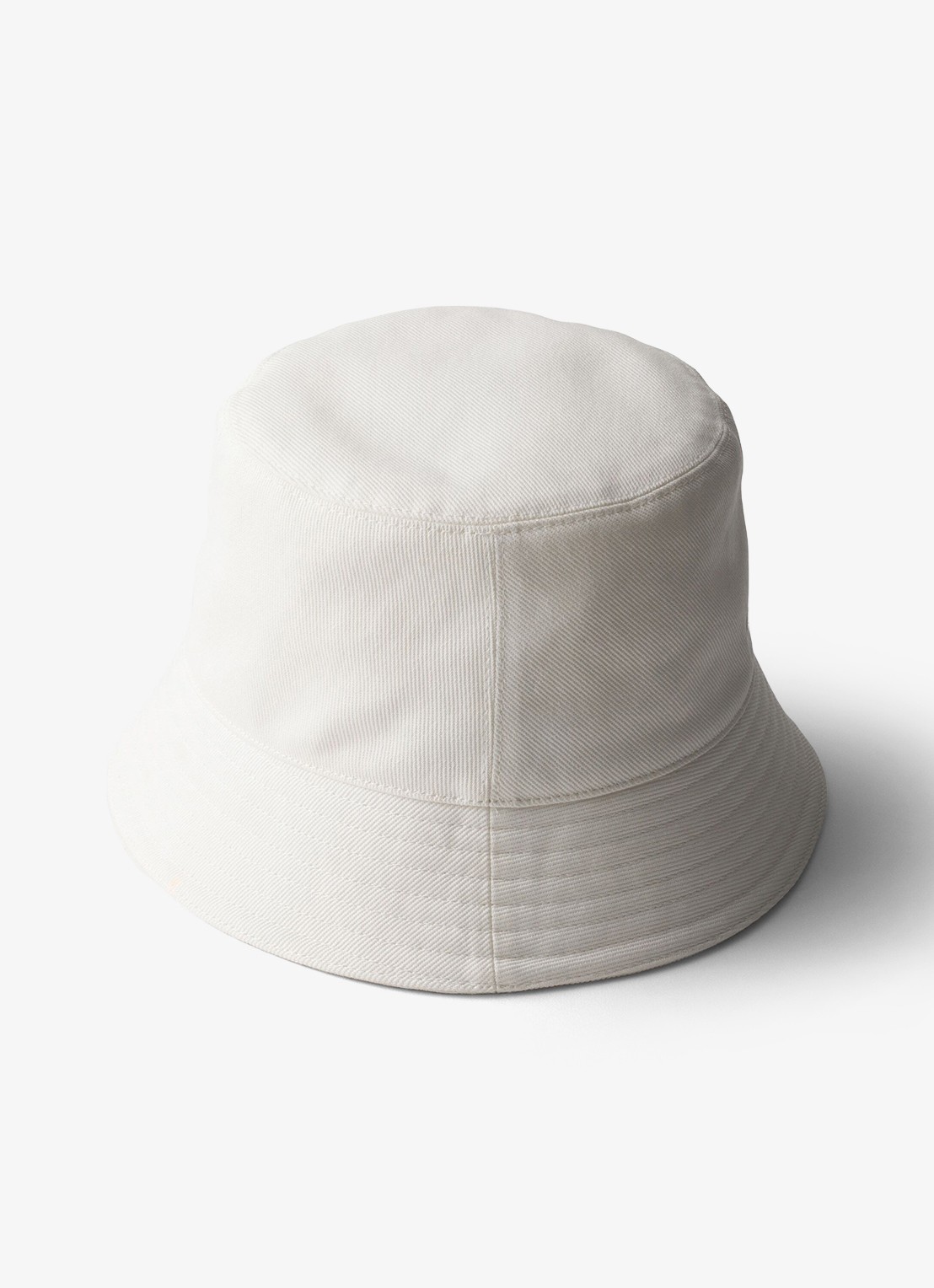Prada Drill bucket hoed met logoborduring - voorkant 3 wit
