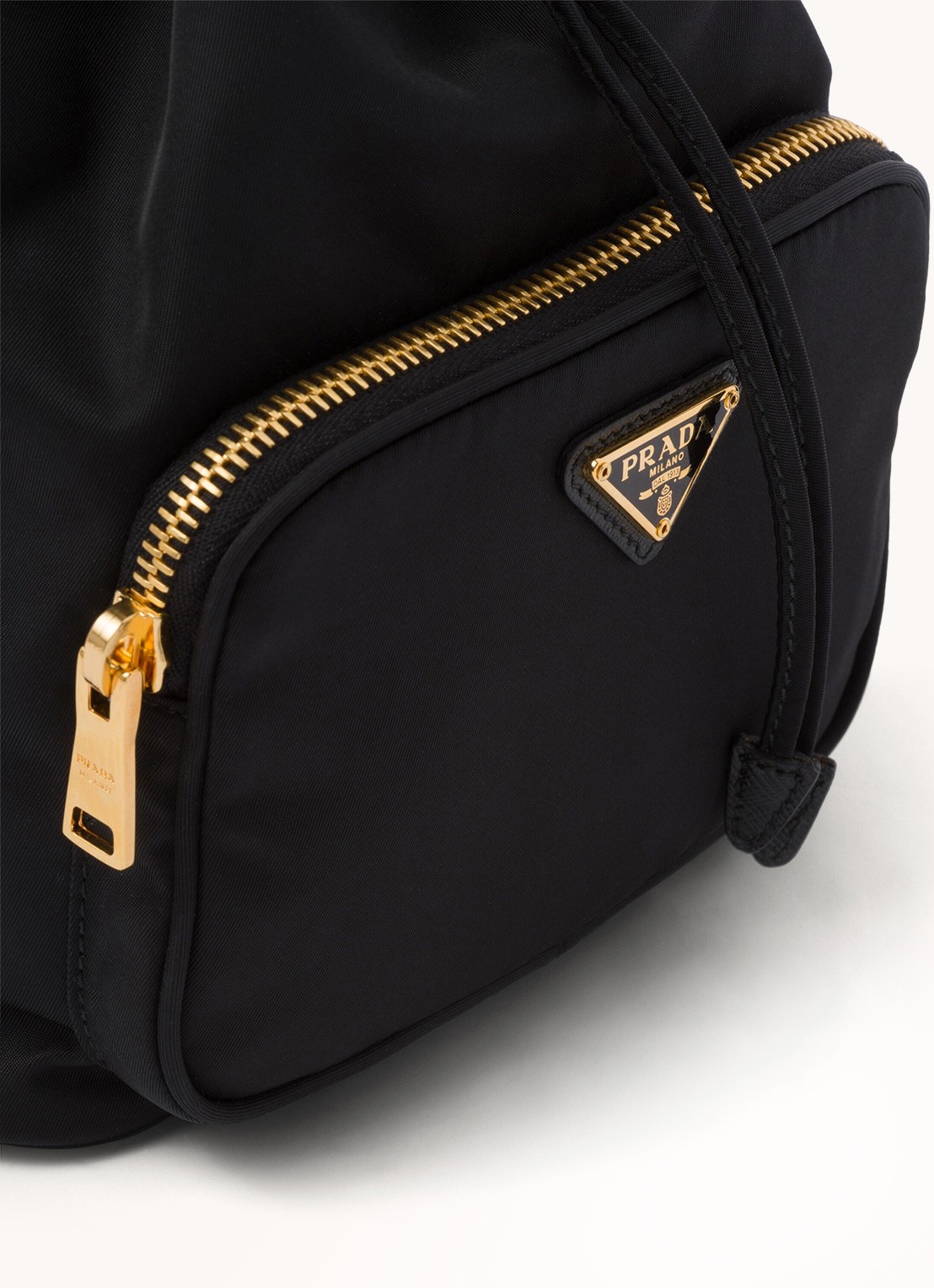 Prada Duet Re-Nylon handtas met leren details - detail 6 zwart
