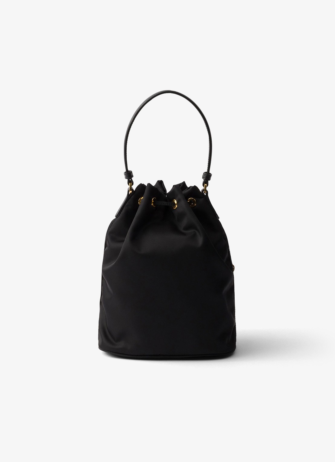 Prada Duet Re-Nylon handtas met leren details - achterkant diepzwart