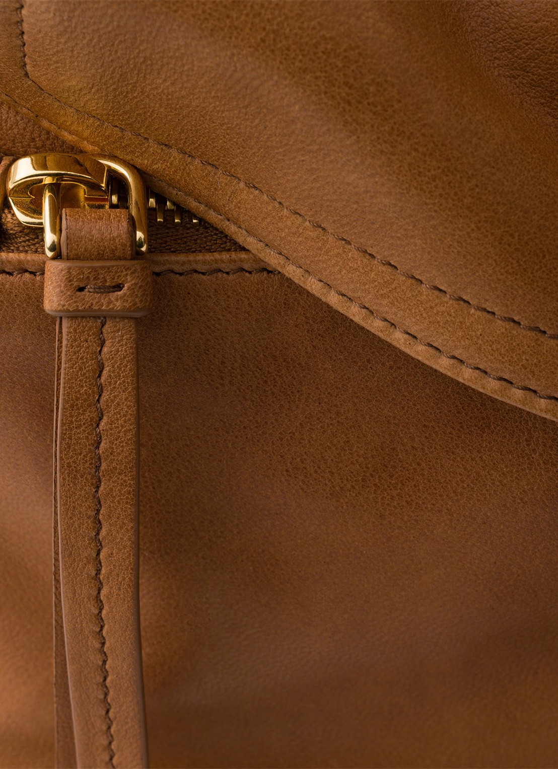 Prada Explore Medium schoudertas van lamsleer - detail 6 camel