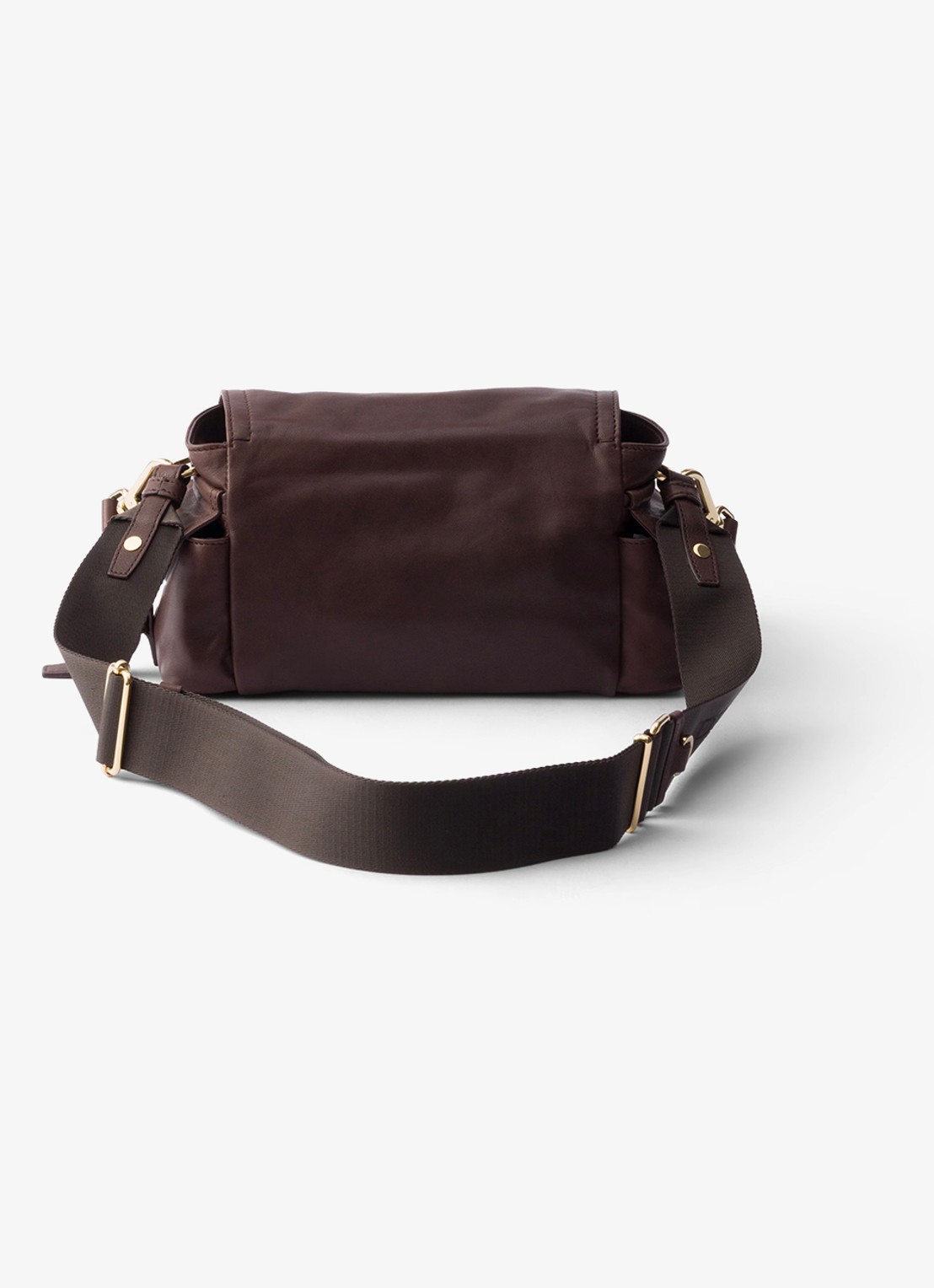Prada Explore Mini schoudertas van lamsleer - achterkant 3 donkerbruin