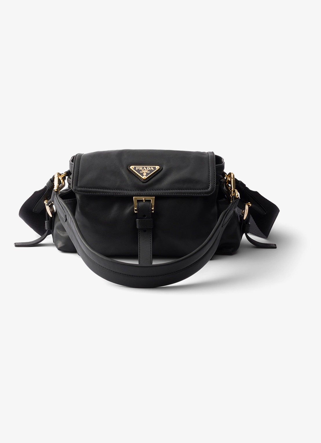 Prada Explore Mini schoudertas van lamsleer - voorkant 5 zwart