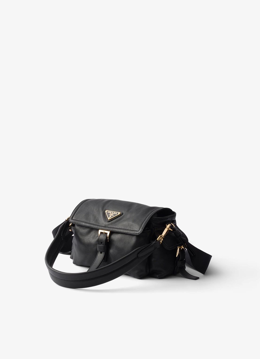Prada Explore Mini schoudertas van lamsleer - voorkant 6 zwart