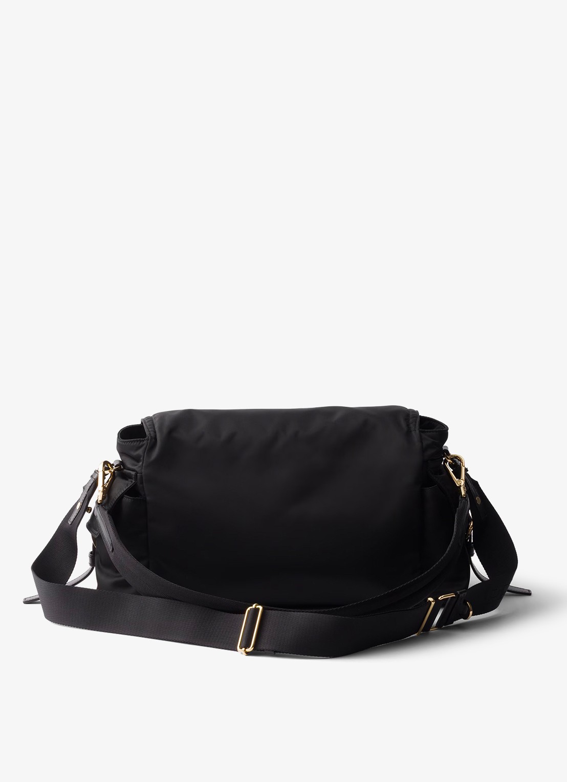 Prada Explore Re-Nylon Large schoudertas met leren details - achterkant zwart