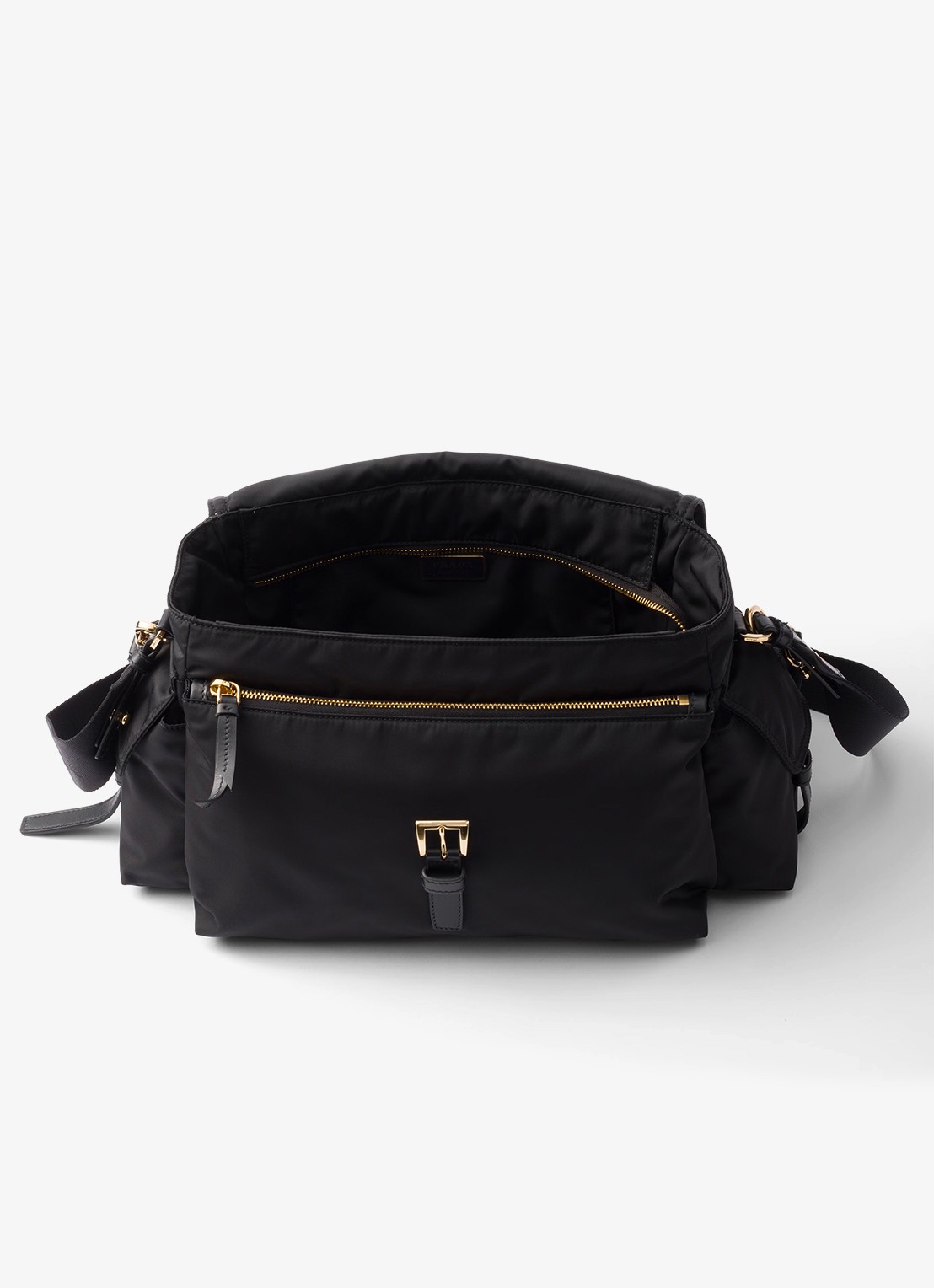 Prada Explore Re-Nylon Large schoudertas met leren details - detail 5 zwart