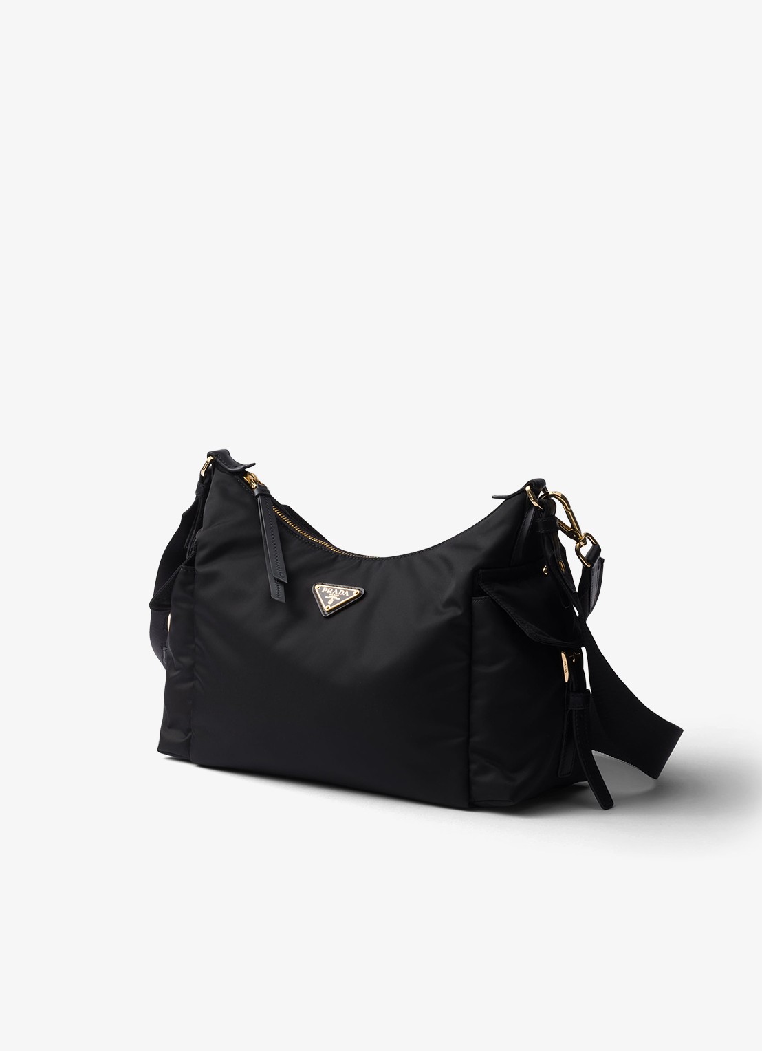 Prada Explore Re-Nylon Large schoudertas met leren details - detail 3 zwart