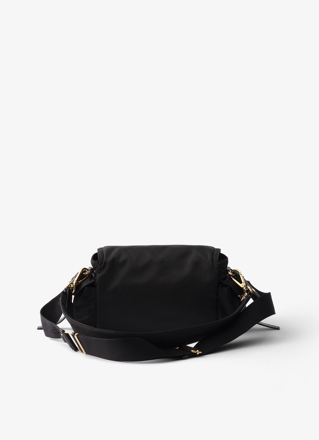Prada Explore Re-Nylon Medium schoudertas met leren details - achterkant 7 diepzwart
